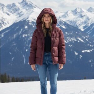 Steve Madden Maroon Puffer Jacket